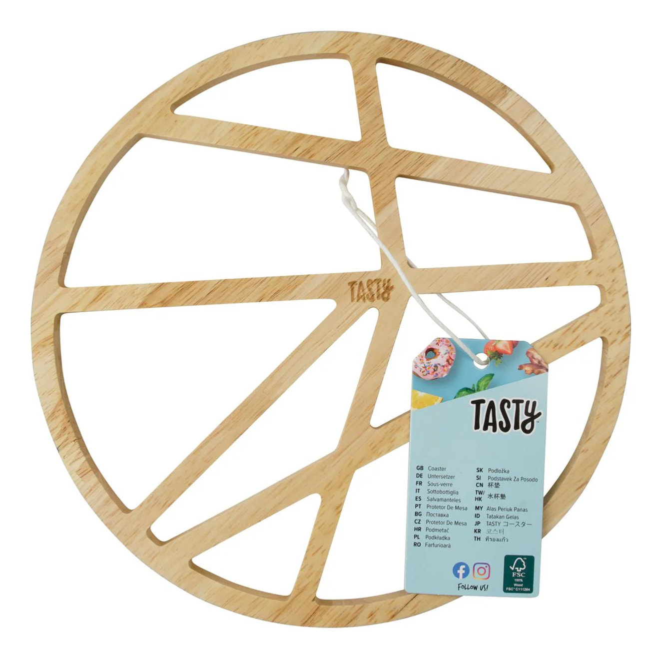 Dessous de plat rond en bois 20 cm Tasty Green