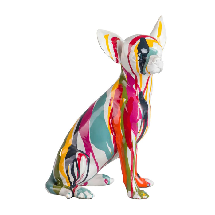 Figura Perro Chihuahua Resina 15x13x26 Cm