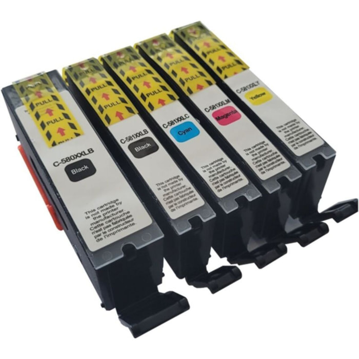 Cartouche d'encre ESSENTIELB Pack Compatible C580/581 XXL (Noir + 3 Couleurs Très Haute Capacité)