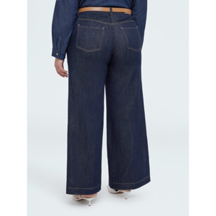 Fiorella Rubino - Jeans Wide Leg con cintura rimovibile - Blu