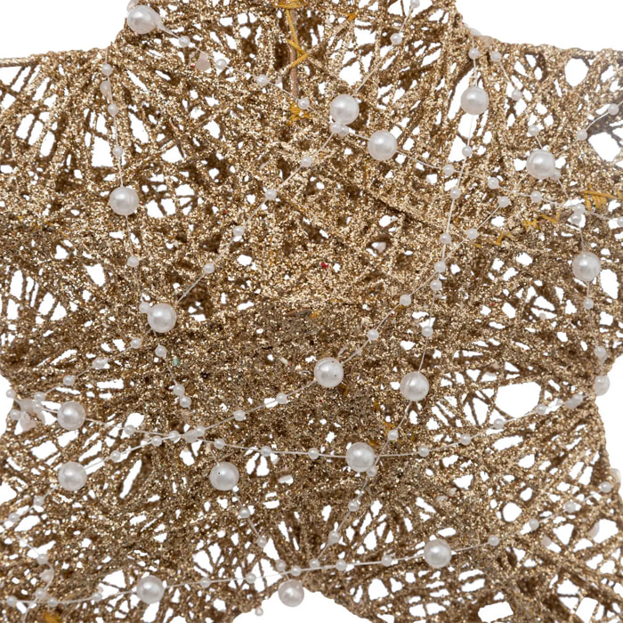 Étoile perle doré H35cm