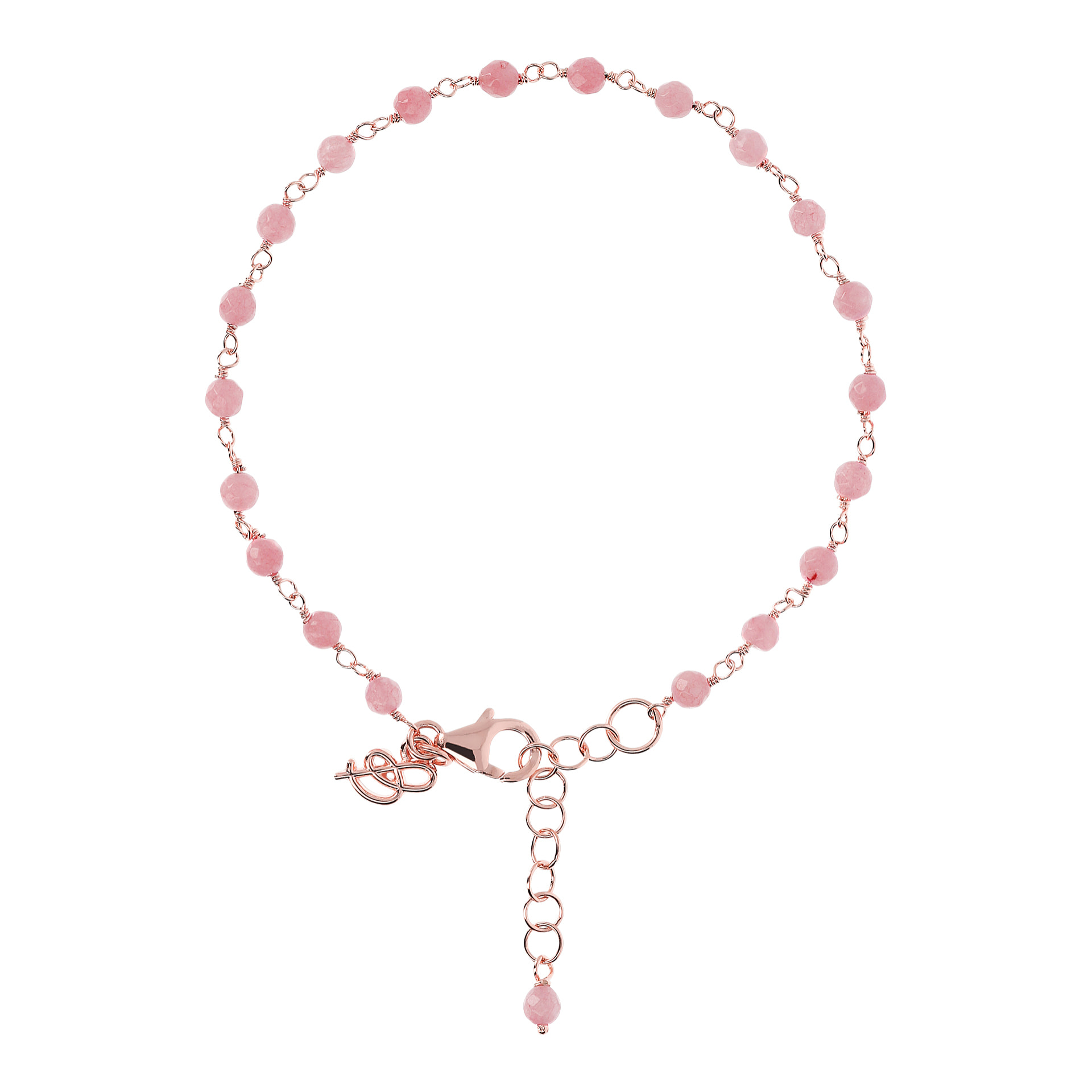 Bracciale Rosario con Pietra Naturale Quarzite Rosa