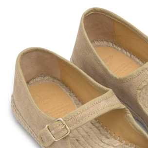 Alpargata plana Padua mary-jane en algodón orgánico con hebilla