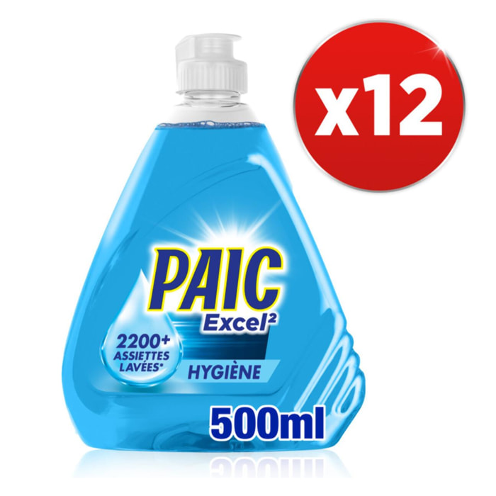 Pack de 12 - PAIC Liquide Vaisselle Paic Excel² Hygiène 500ml