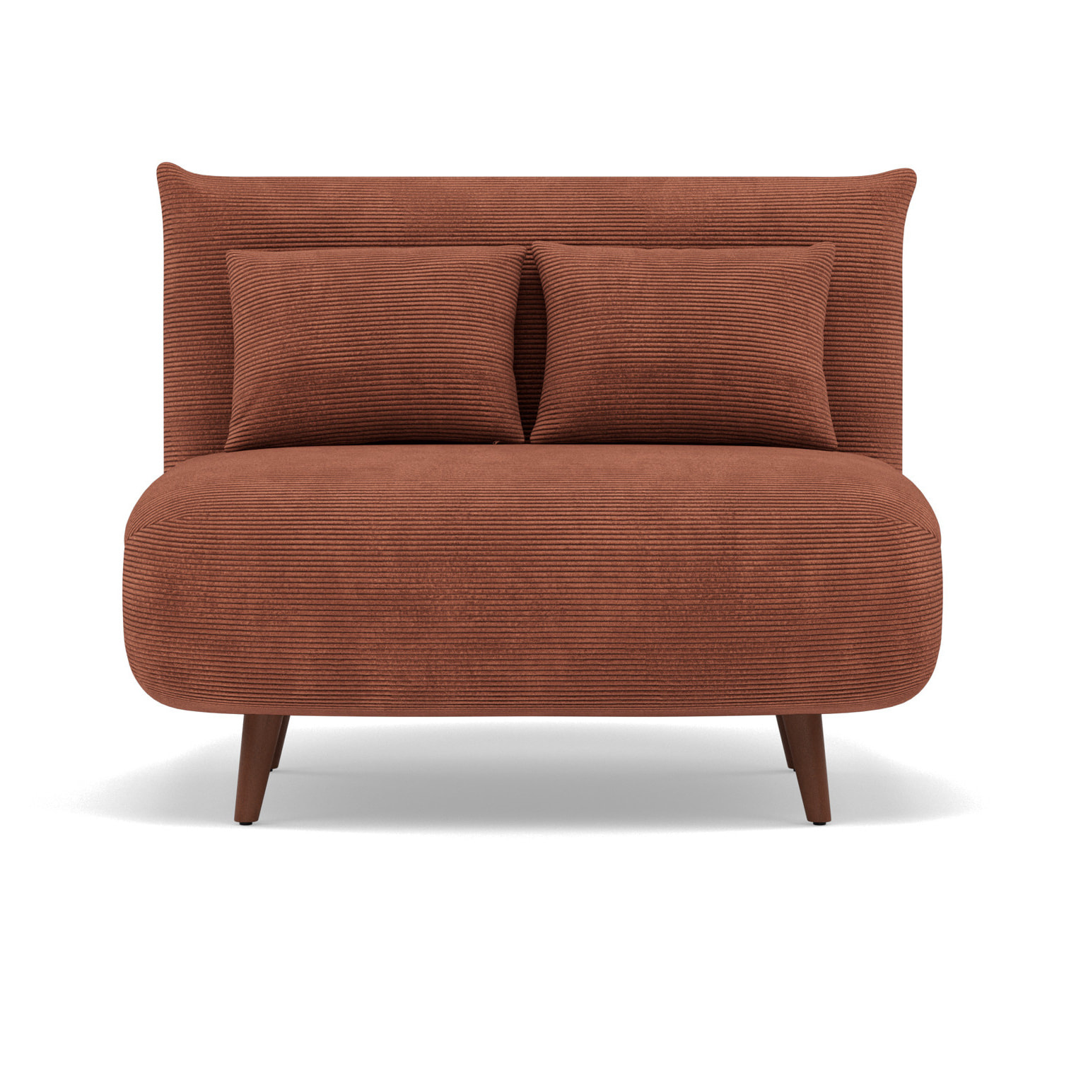 Lumi - Banquette convertible clic-clac 1 place en velours côtelé - Terracotta