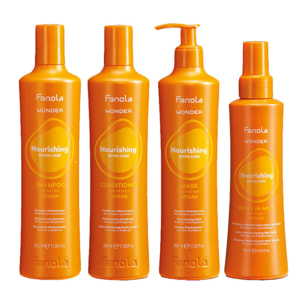 FANOLA Kit Wonder Nourishing Shampoo 350ml + Conditioner 350ml + Mask 350ml + Milk Spray 195ml