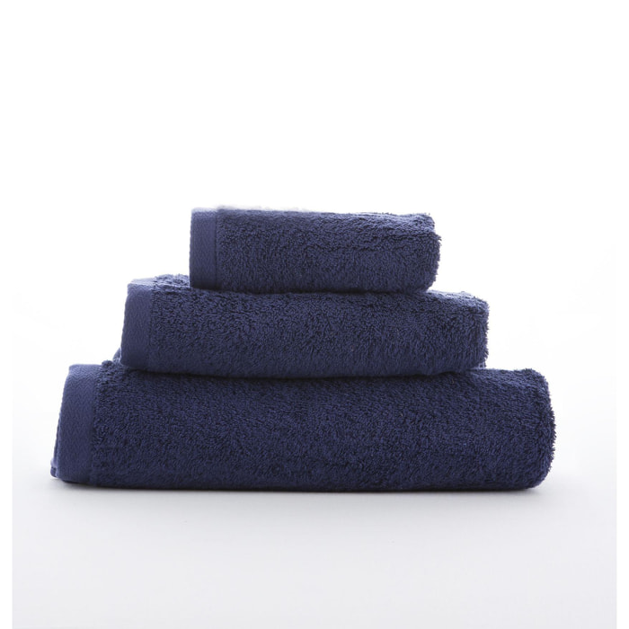 Set de 3 serviettes en coton 550 gr/m2 couleur Bleu