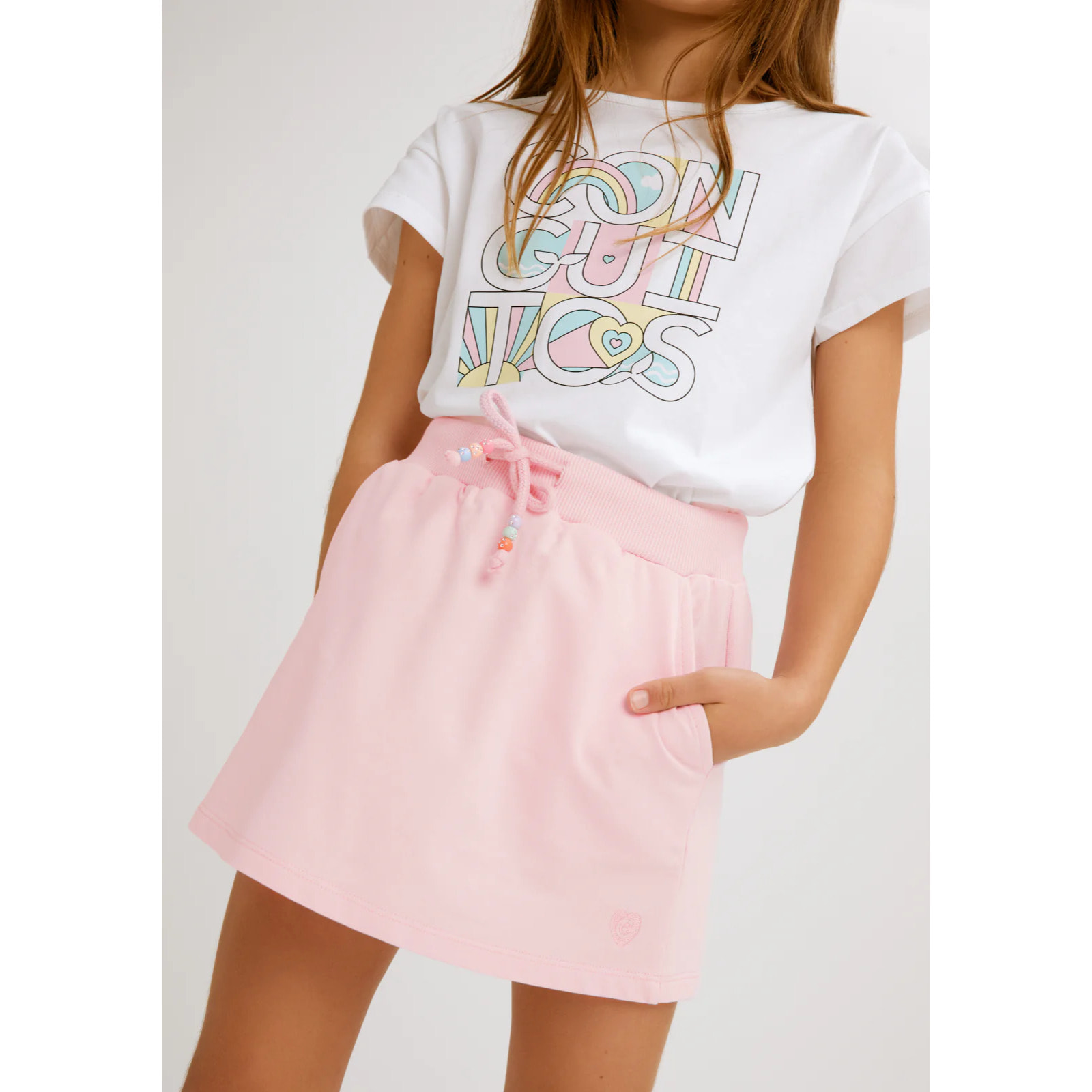 Camiseta de Niña Estampado Unicornio Blanco