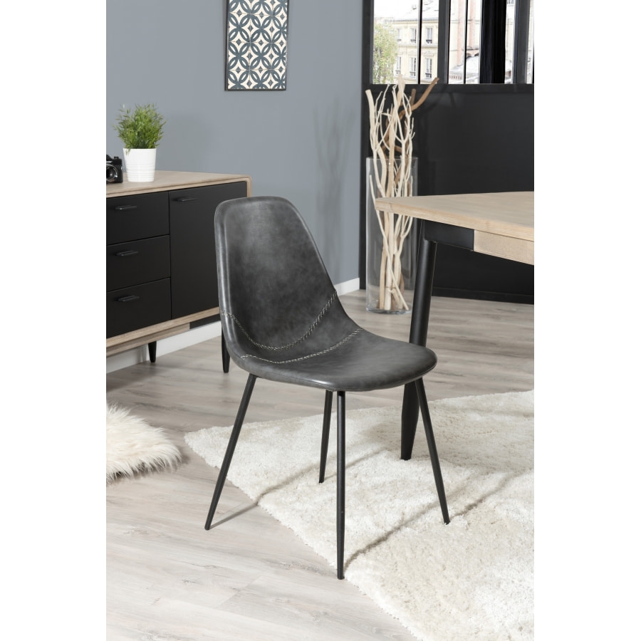 AUGUSTIN - Lot de 2 chaises JOHN noires