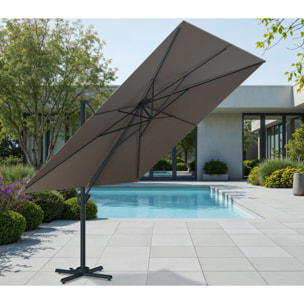 Parasol déporté 3x3m - gris anthracite - SUNKING