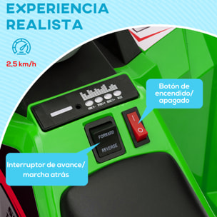 Quad Eléctrico para Niños 6V, Quad para Niños de 18-36 Meses con Avance y Retroceso, Velocidad de 2,5 km/h, Verde