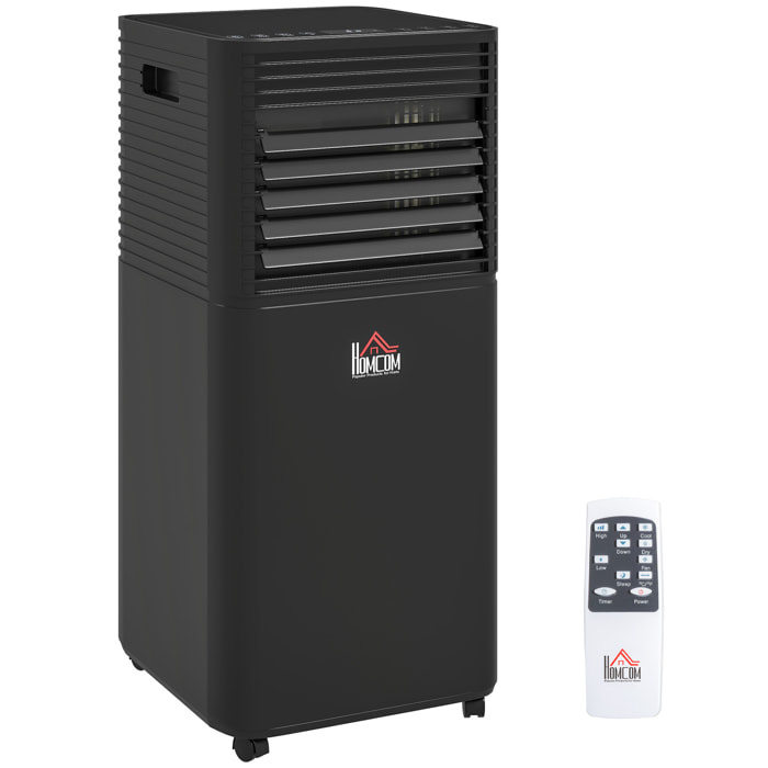 Climatiseur déshumidificateur ventilateur 3 en 1 mobile - 7000 BTU  - télécommande kit installation inclus - noir