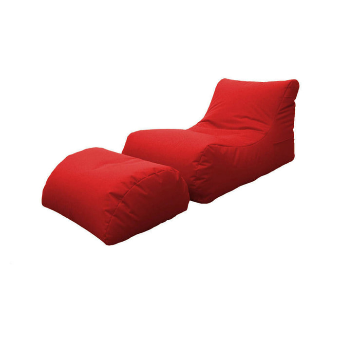 Pouf Alton, Poltrona multiuso, Poltroncina sacco, Pouf poggiapiedi, Made in Italy, 120x80 h60 cm, Rosso