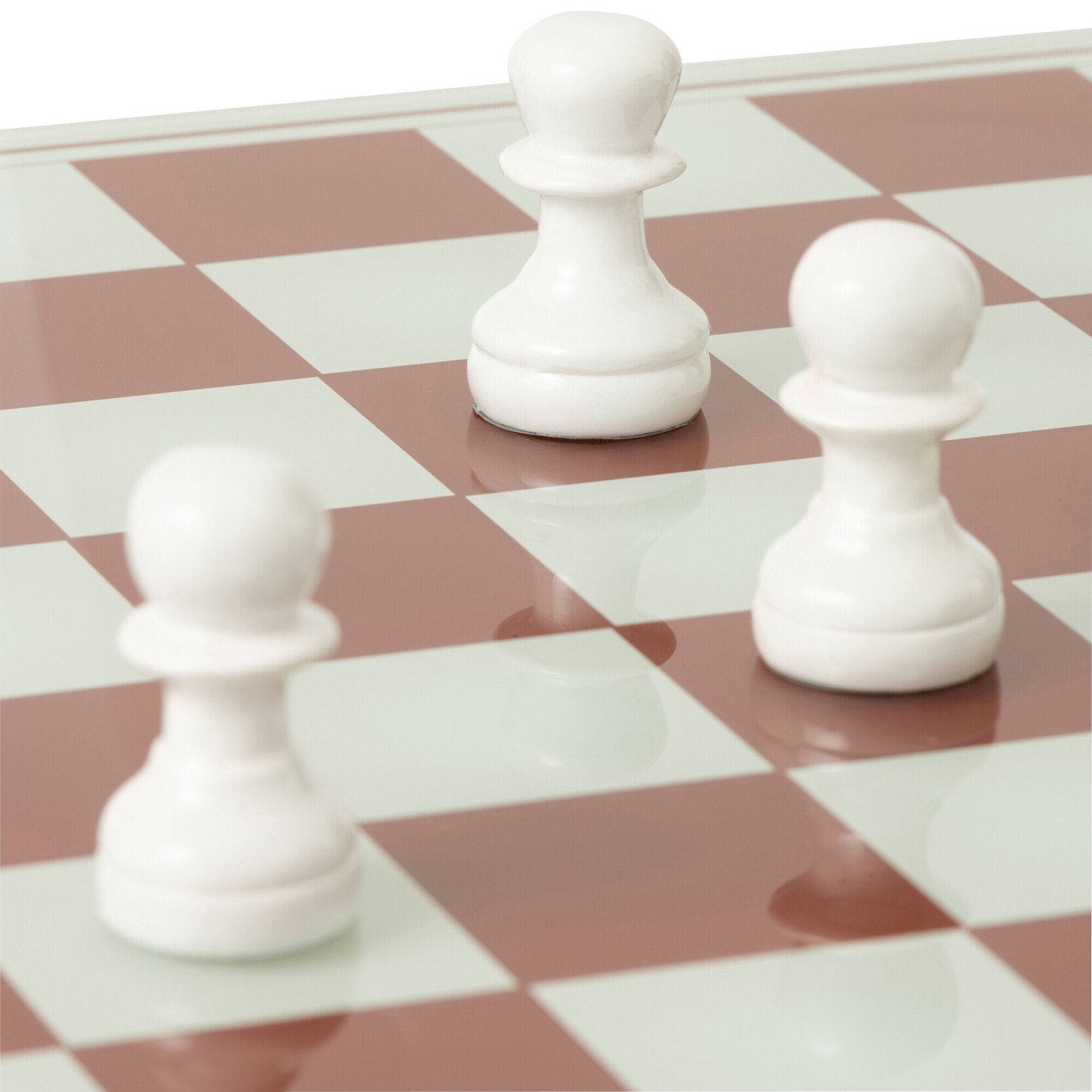 J-Line décoration plateau jeu d’échecs - polyrésine - blanc/rouge