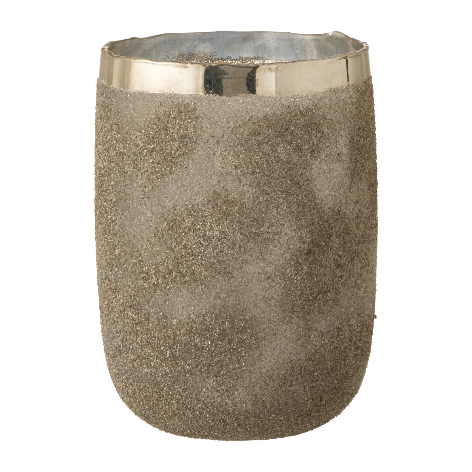 J-Line photophore Frosty Rond - verre - argent - extra large