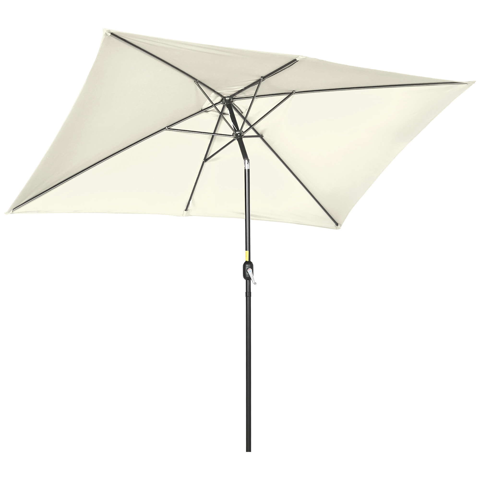 Sombrilla de Terraza Exterior 198x294 cm Parasol de Terraza Exterior con Ángulo Ajustable Mástil de Aluminio y Anti-UV Sombrilla para Jardín Patio Crema