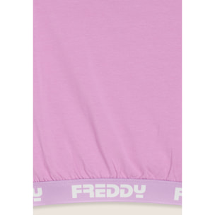 Top senza maniche con elastico jacquard logato