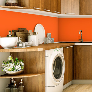 Rouleau adhésif décoratif Vinyle au Mètre - Orange - Sticker Lavable Imperméable Mur Cuisine Meubles