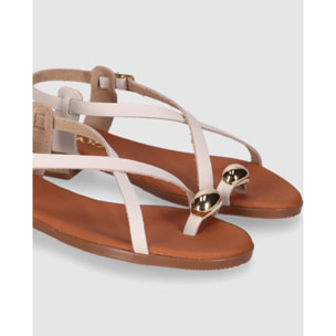 Sandalias de Piel - Hielo - Tacón: 2 cm