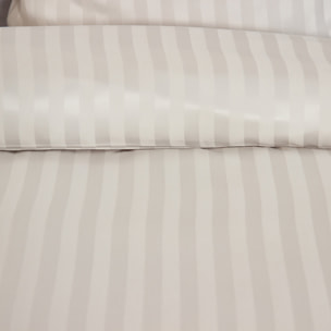 Parure housse de couette unie 100% polyester - albatre