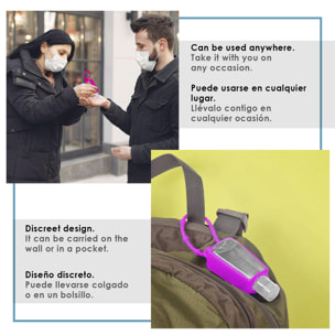 Portachiavi bottiglia igienizzante per le mani alcol ricaricabile 30ml in silicone con pendente