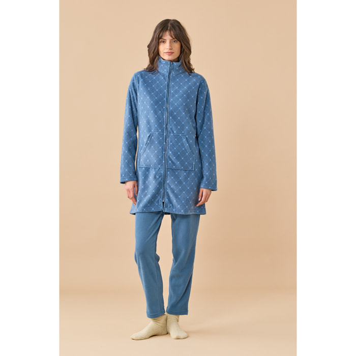 Vestaglia donna in micropile con zip articolo cuore. Noidinotte