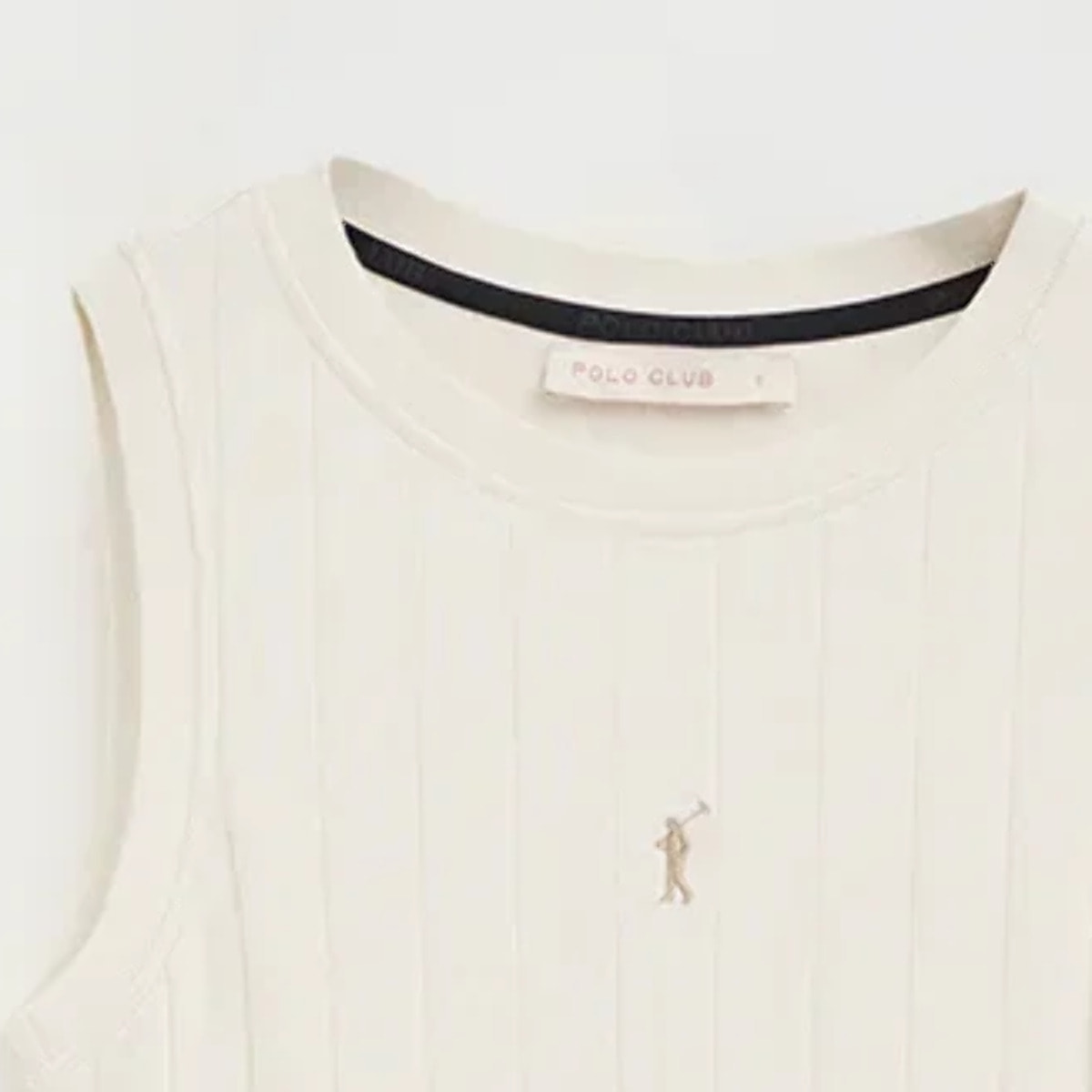 Vestito corto ecrù in cannetè con logo Rigby Go