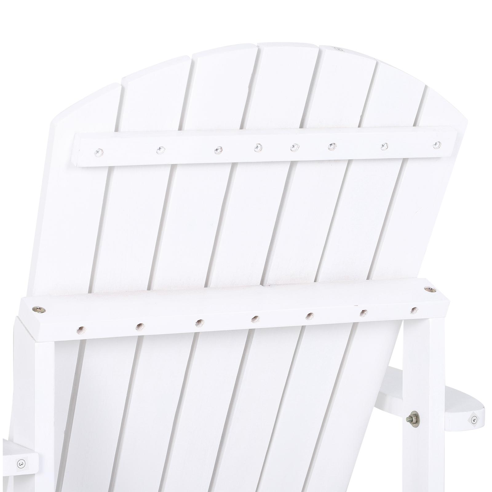 Fauteuil de jardin Adirondack chaise longue inclinable en bois 97L x 73l x 93H cm blanc