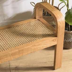 LAUREN - Banc 2 places bois de Mindi et rotin naturel
