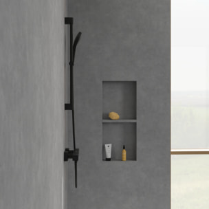 Mitigeur douche thermostatique Universal rectangle Noir mat