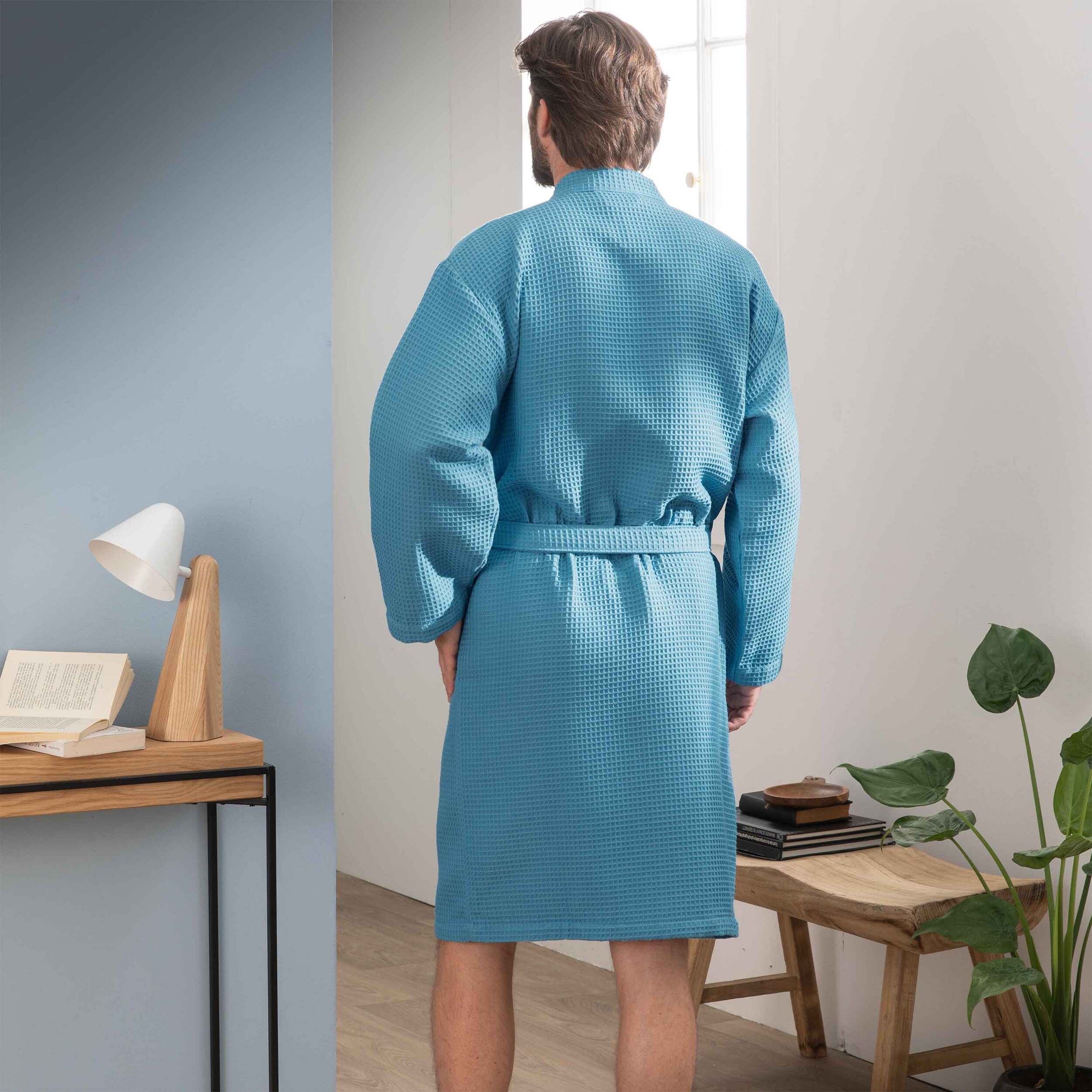 Peignoir col châle, éponge 280g/m² nid d'abeille