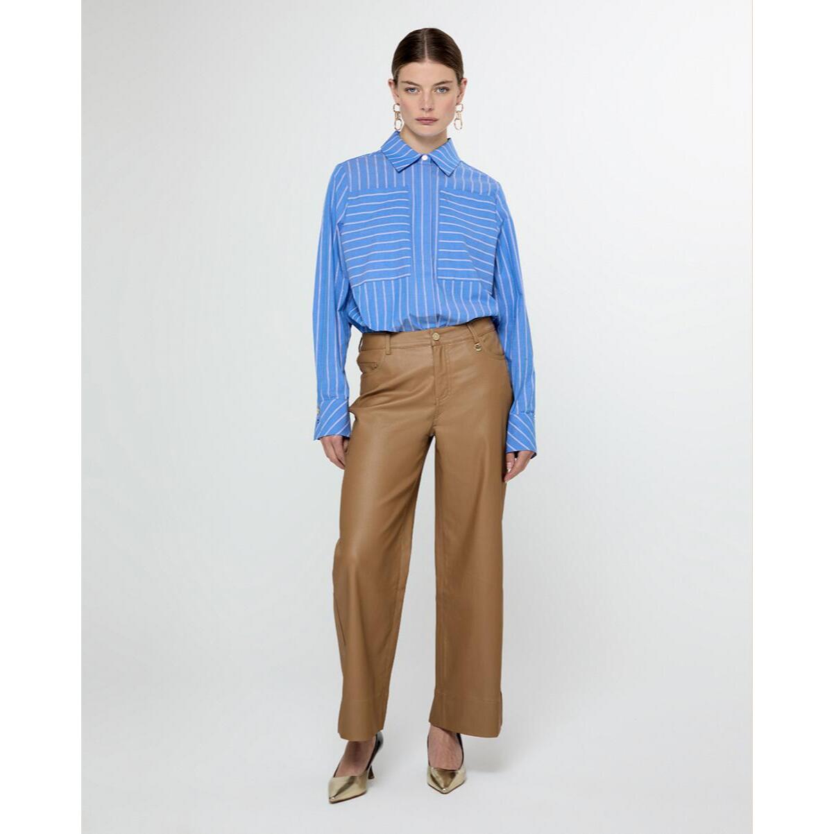 Pantaloni culotte cerati con orlo