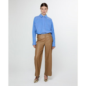 Pantaloni culotte cerati con orlo
