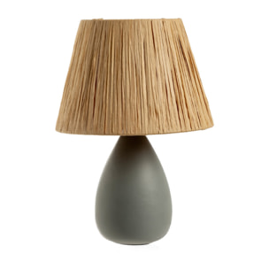 Lampada Da Tavolo Comodino Ricaricabile Accensione On/Off Modello Argo Grigio