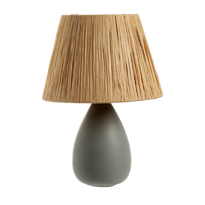 Lampada Da Tavolo Comodino Ricaricabile Accensione On/Off Modello Argo Grigio