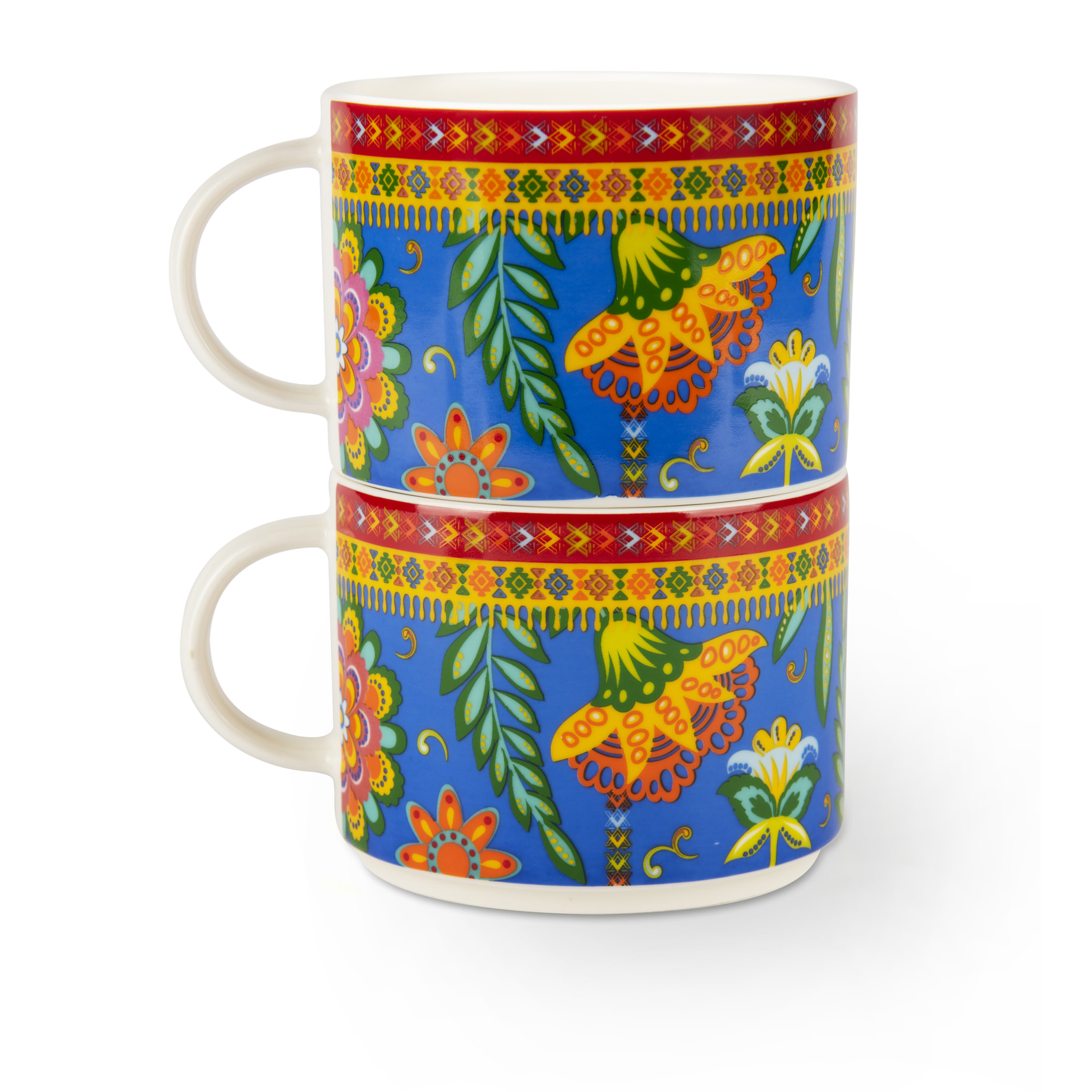 Set 4 Tazze Jumbo Excelsa – Gipsy Soul, New Bone China Multicolore