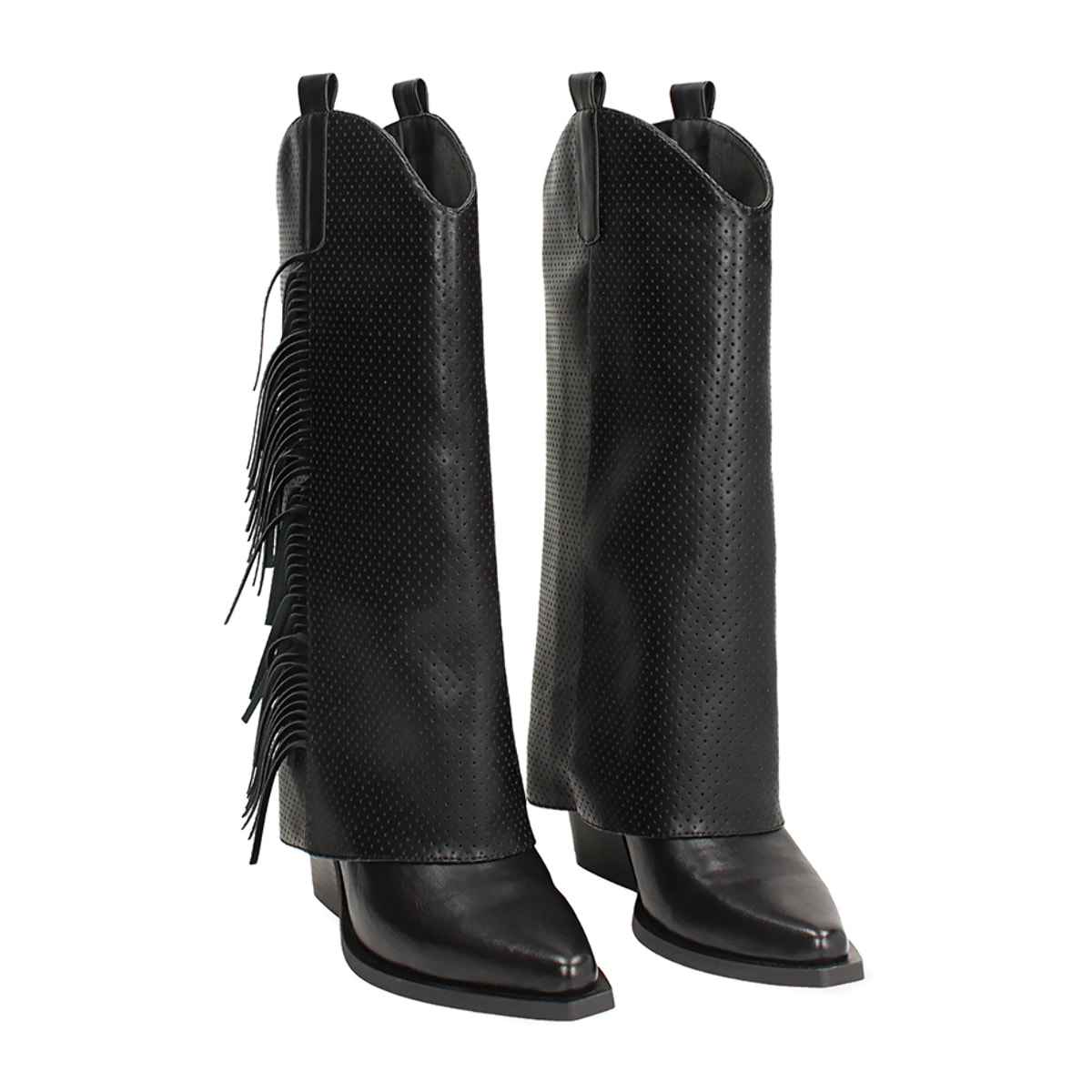 Botas texanas negras tacón 8 cm