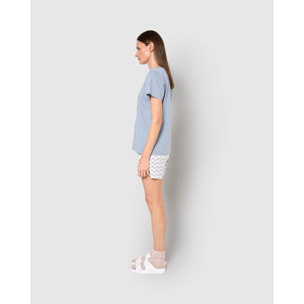 Pijama corto algodón arubi azul