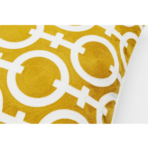 Coussin Catena Chain jaune et blanc Kare Design