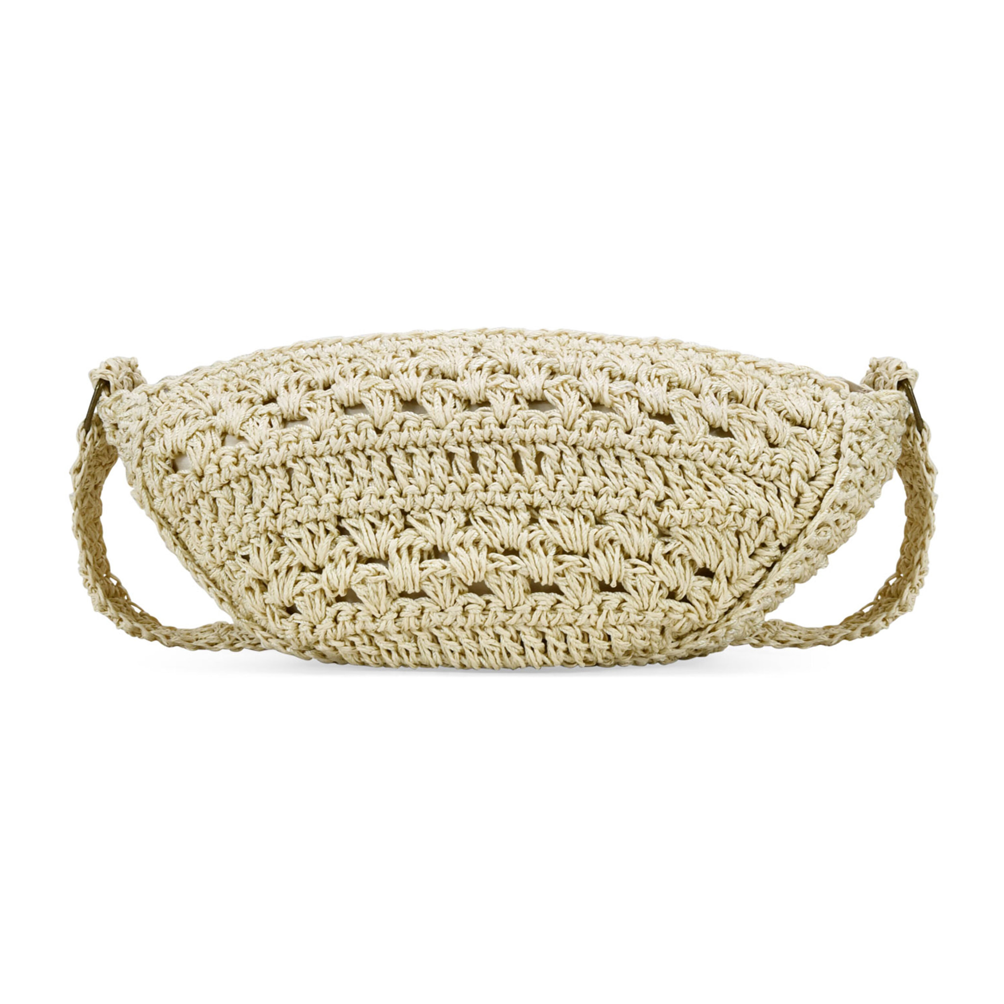 Bolso bandolera beige en rafia