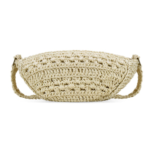 Bolso bandolera beige en rafia