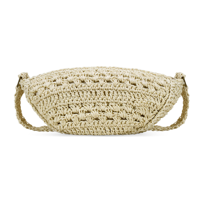 Bolso bandolera beige en rafia