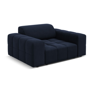 Fauteuil "Luc" en velours bleu foncé