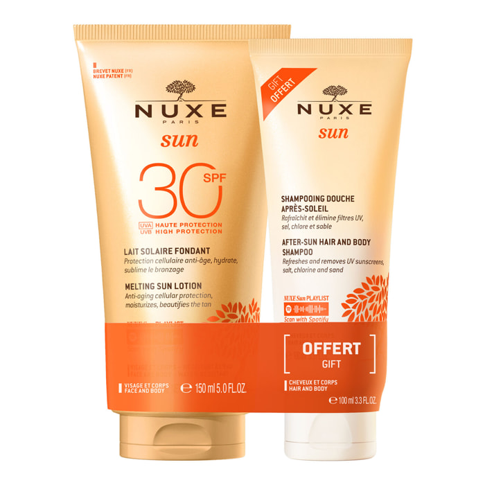 Nuxe Sun  - Duo Lait Solaire Fondant SPF50 150 ml + Shampooing Douche après-soleil 100 ml