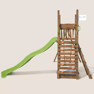 Aire de jeux pour enfant avec portique et mur d'escalade - HAPPY Swing & Climbing 150