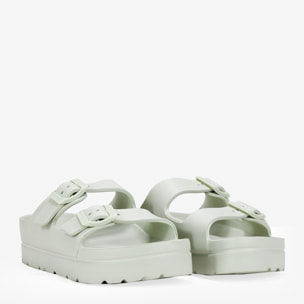 Sandalias de goma con plataforma verdes