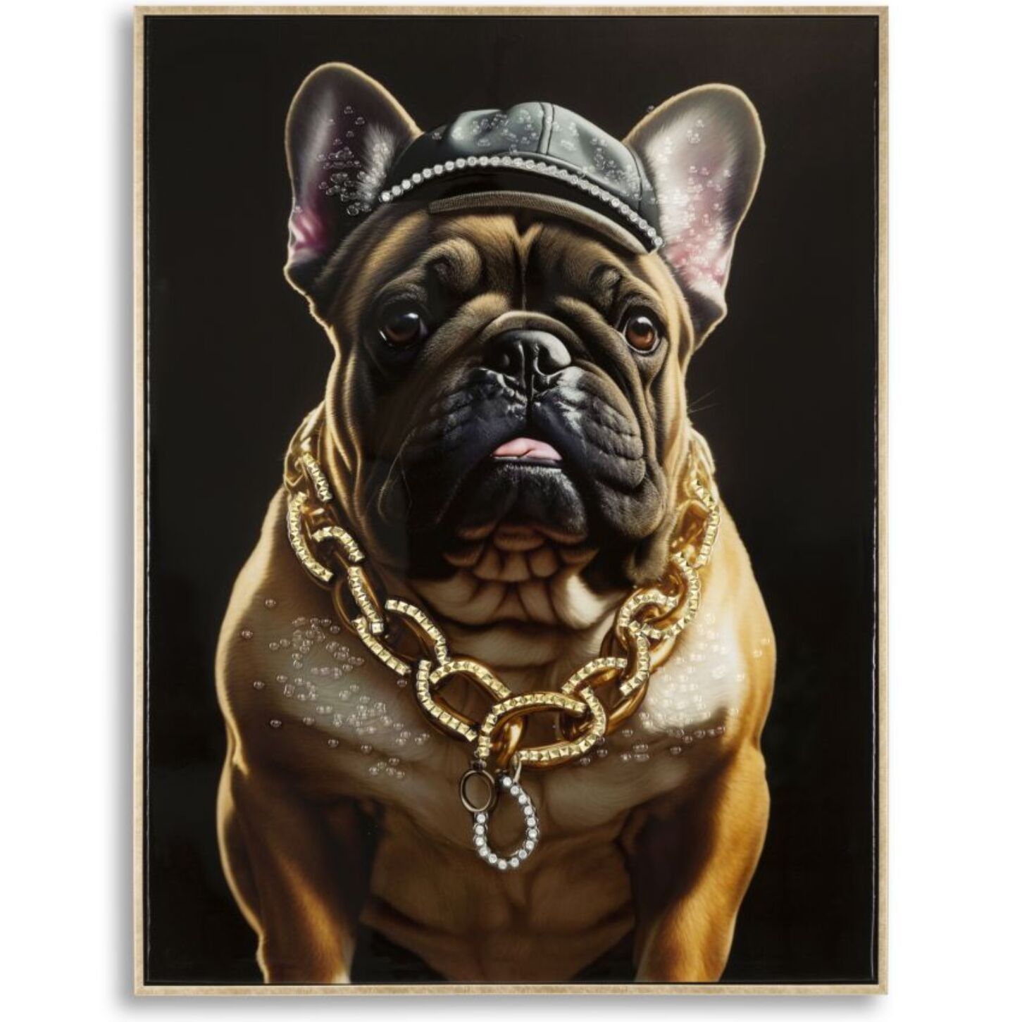 DIPINTO SU TELA LACCATO BULLY C/CORNICE CM 62X4X82