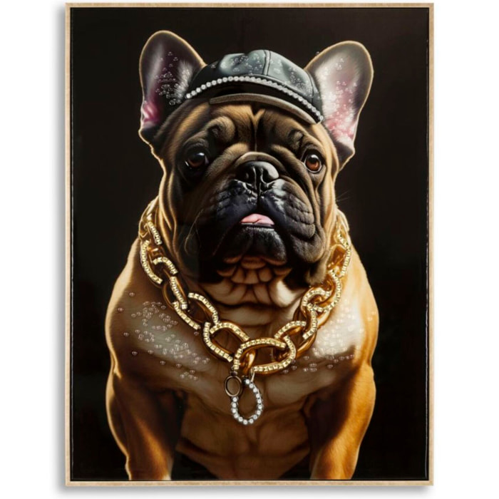 DIPINTO SU TELA LACCATO BULLY C/CORNICE CM 62X4X82