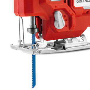 Sierra de calar 20V 4 posiciones de hoja, velocidad ajustable, 65mm de profundidad de corte - Greencut SRJ200L