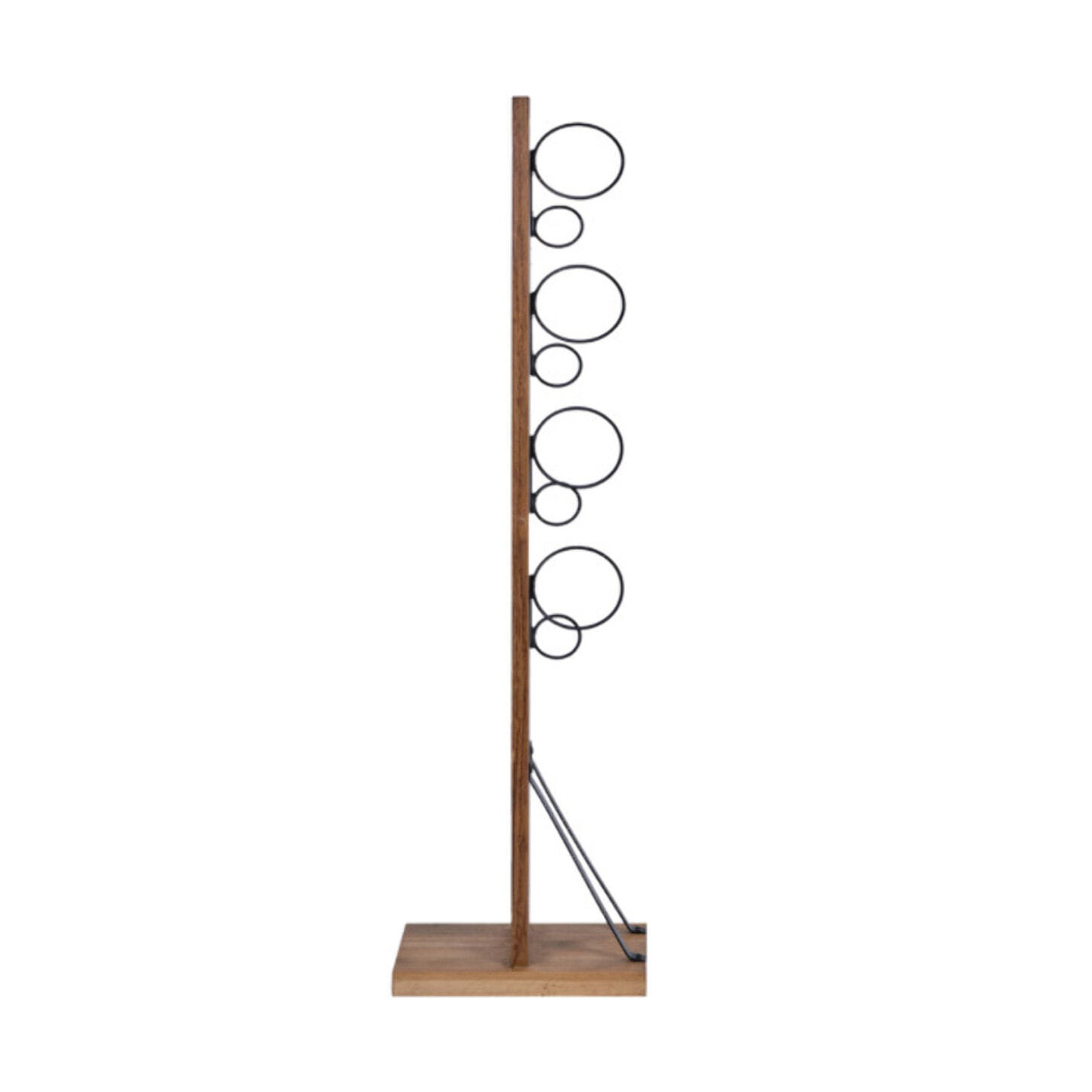 Range bouteilles 4 cases H106 cm en bois de teck et métal noir - SHOKO